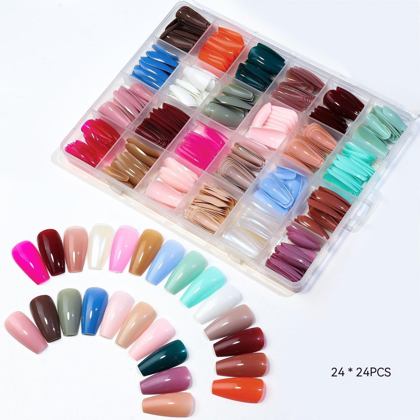 12 & 24 Grid Frosted Square Nails