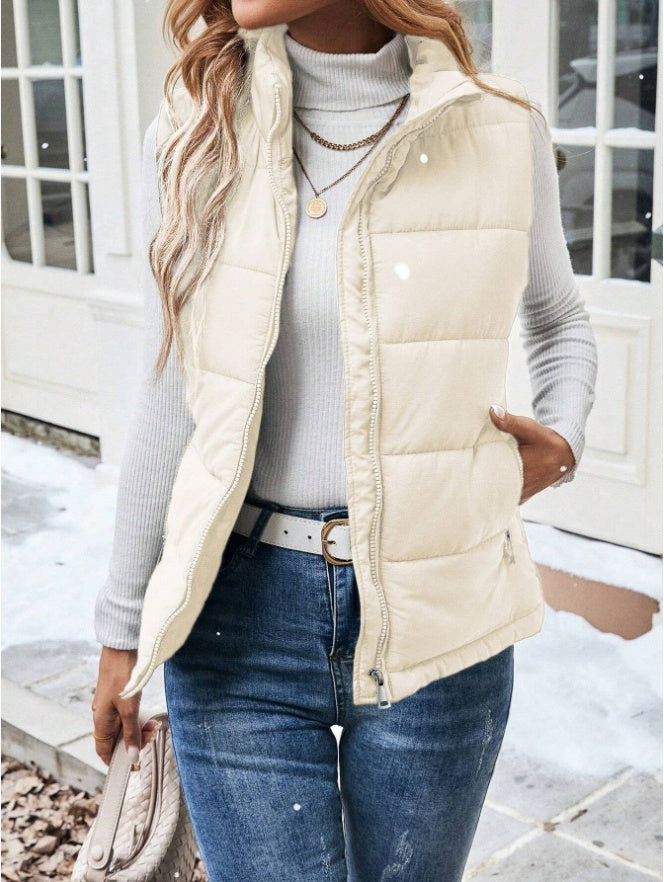 Women's Stand Collar Puffer Vest