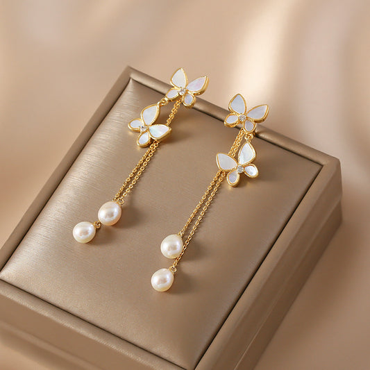 Butterfly Tassel Earrings – Sweet & Trendy Long Drop Design