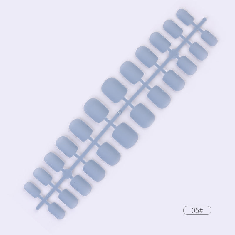 24 Pcs Solid Color Fake Nail Patches