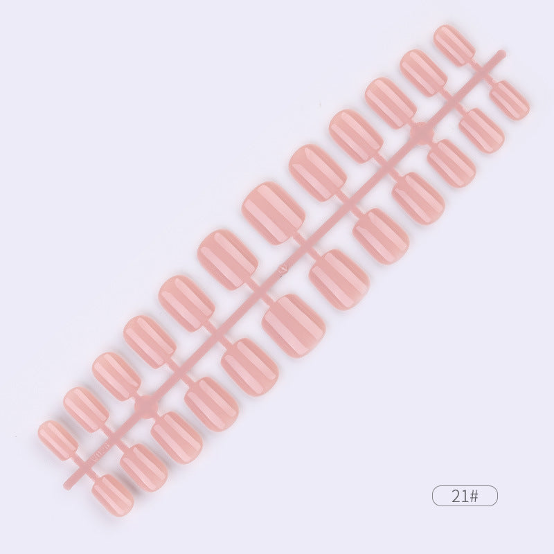 24 Pcs Solid Color Fake Nail Patches
