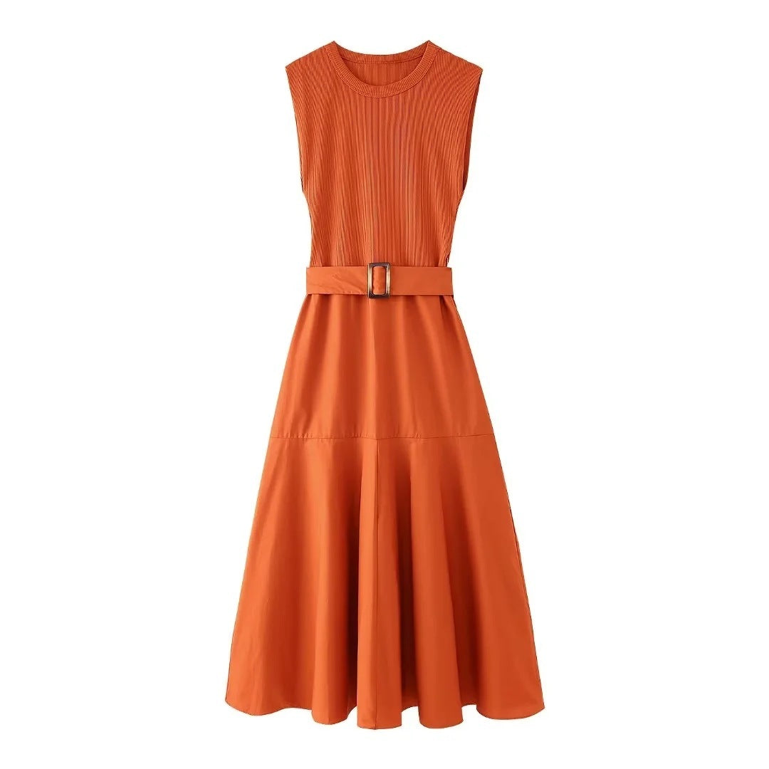 Belt Stitching Dress