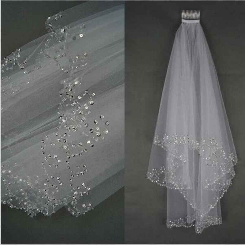 Beaded Sequin Wedding Veil