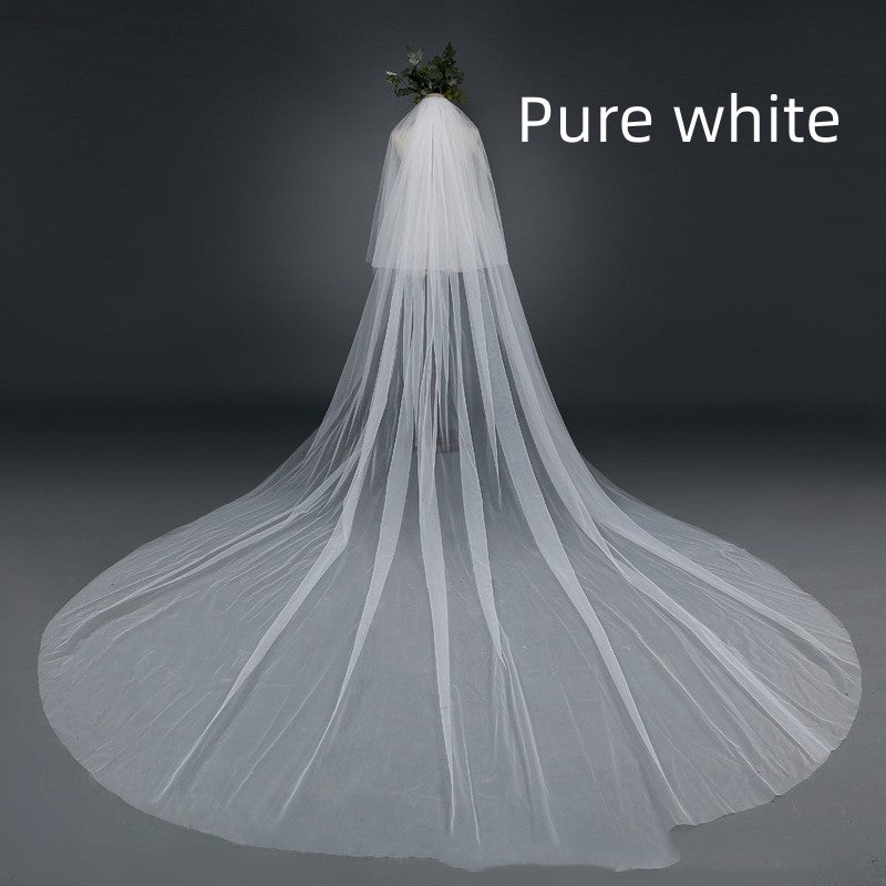 Widened Tail Simple Wedding Veil