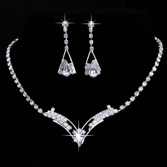 Water Drop Jewelry Set – Silver Plated Necklace & Earrings (2 Pcs)