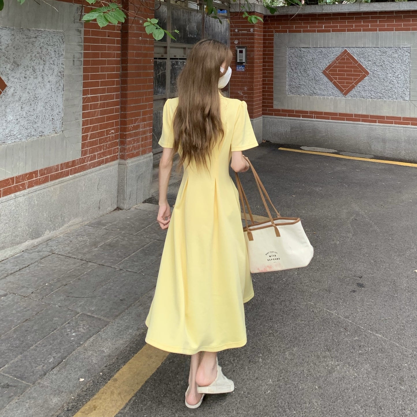 Waist Slimming A- Line Dress