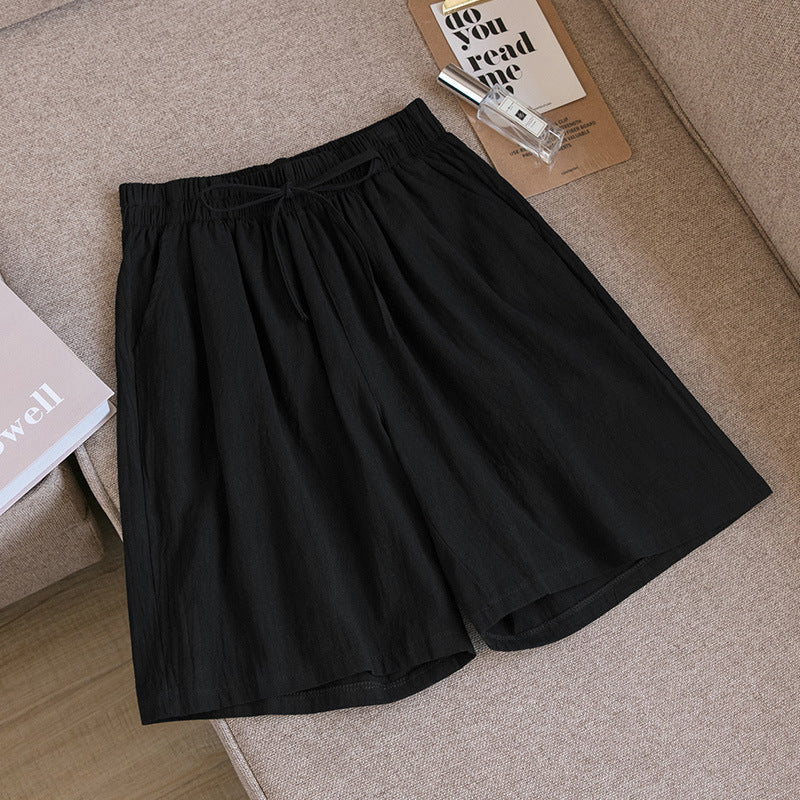 Cotton And Linen Loose Shorts For Women