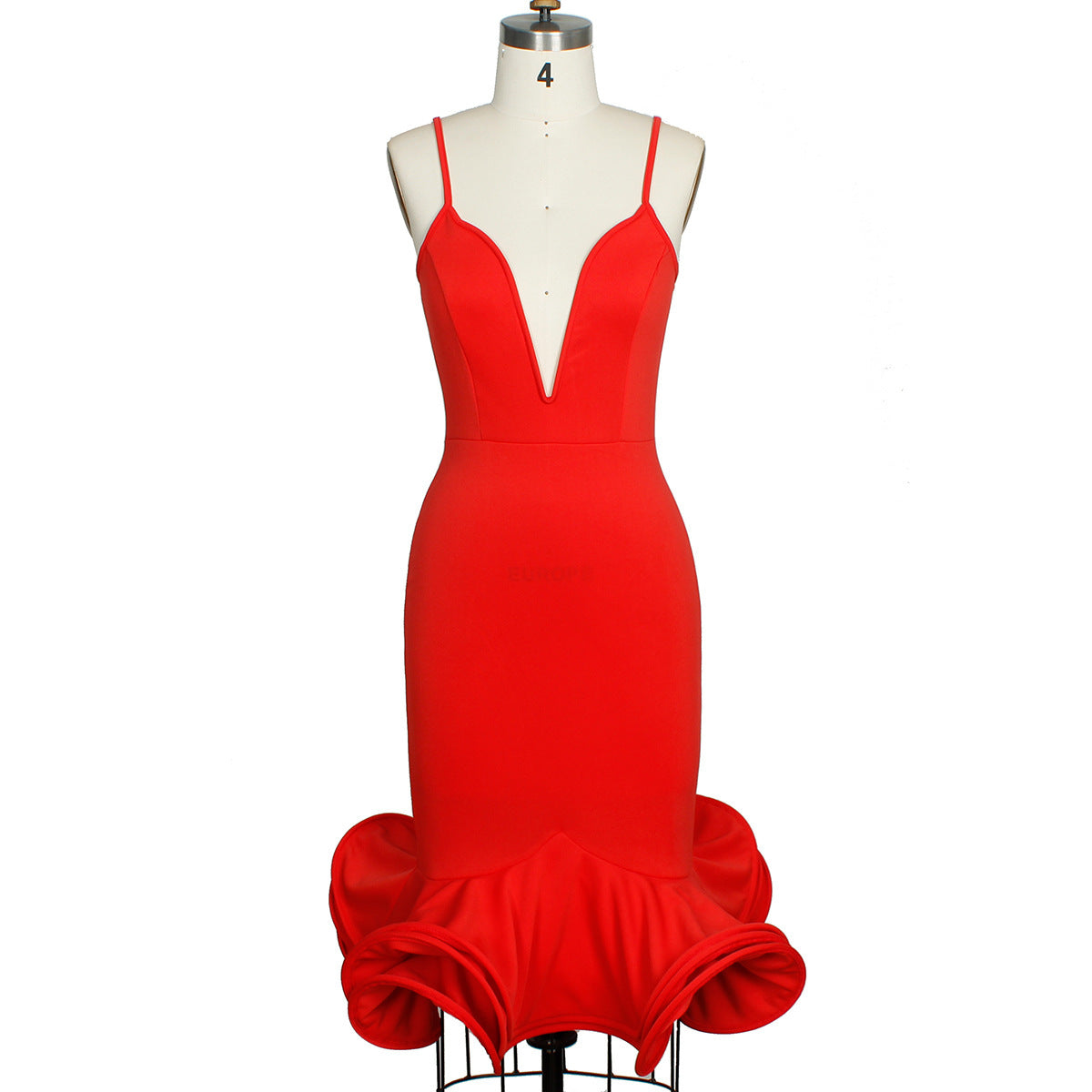 Deep V-neck Party Evening Dress