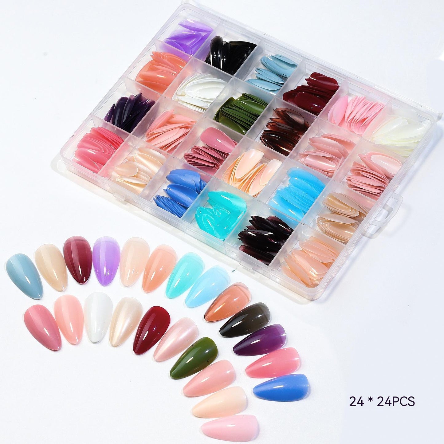 12 & 24 Grid Frosted Square Nails