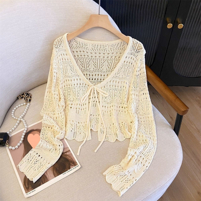Knitted Long Sleeve Thin Sun Protection Cardigan