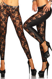 Lace Leather Leggings