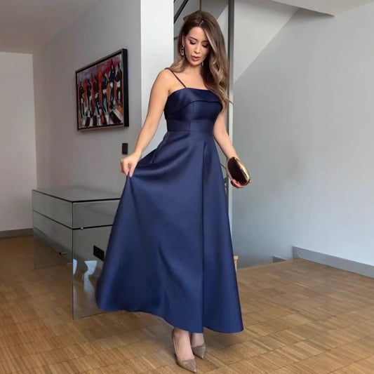 Solid Color Backless Tube Top Dress