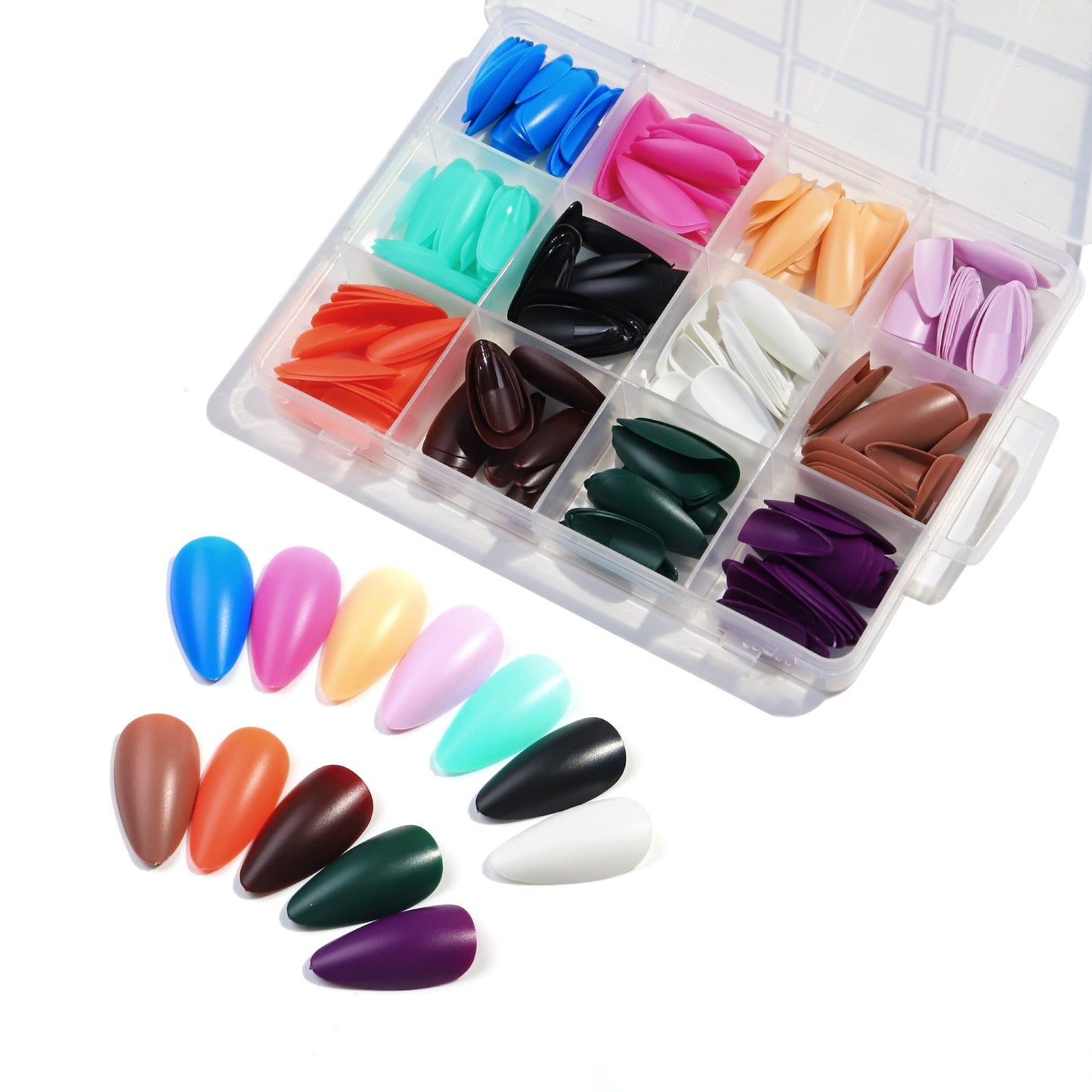 12 & 24 Grid Frosted Square Nails