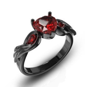 Rubby Red Zirconia Love Ring For Women