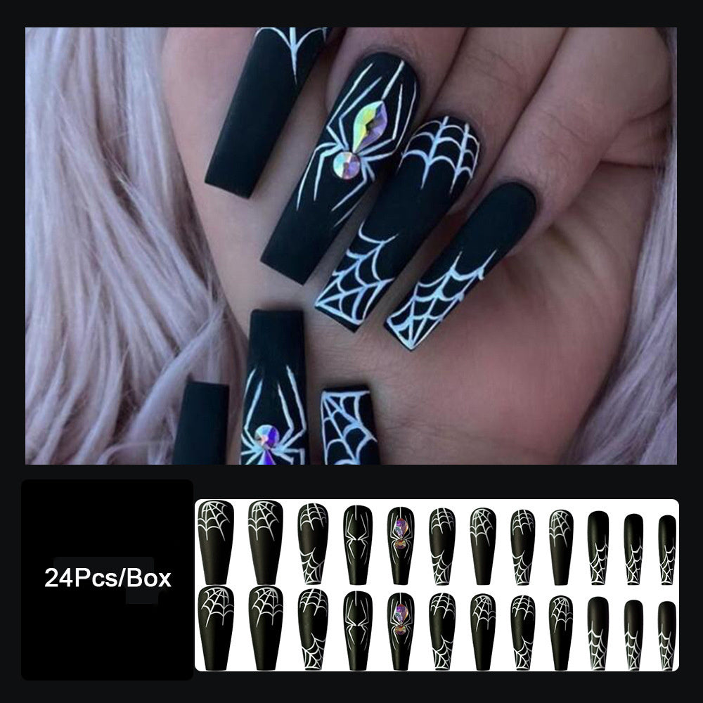 Dark Spider Halloween Nails