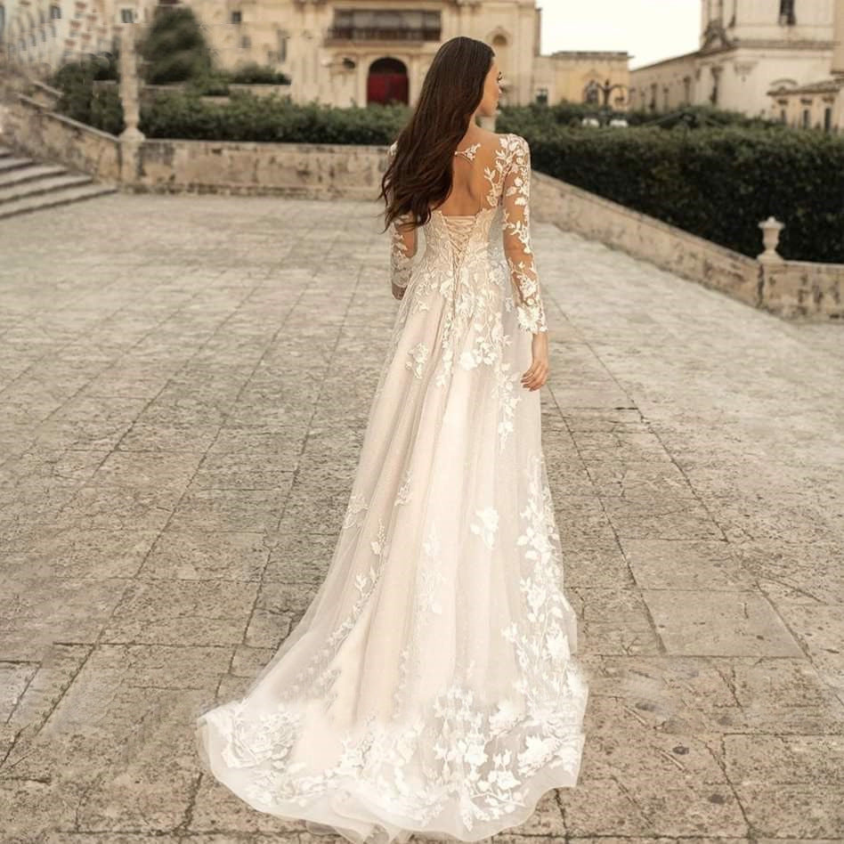 Mori Style Long Sleeve Wedding Dress