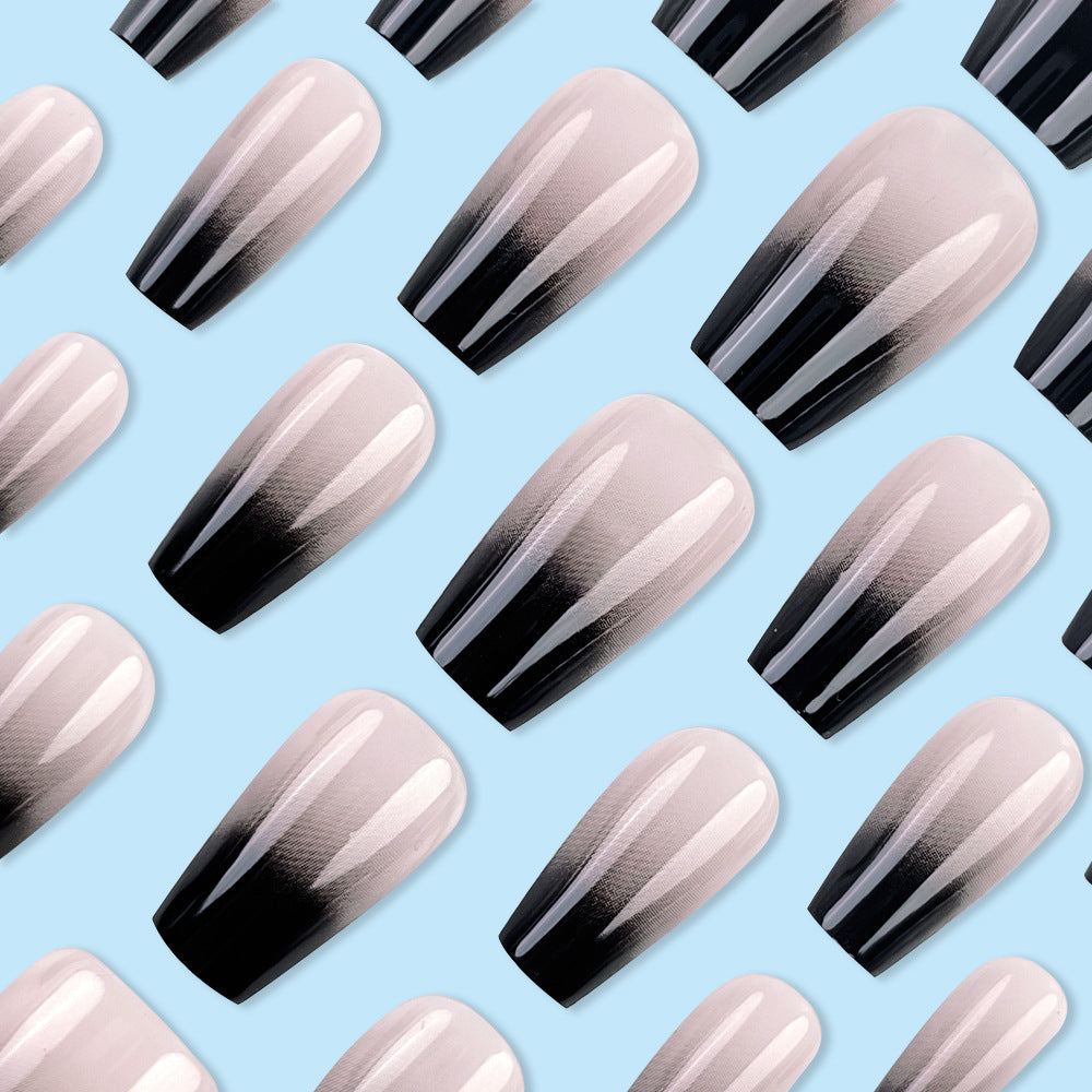 Black And White Gradient Nails
