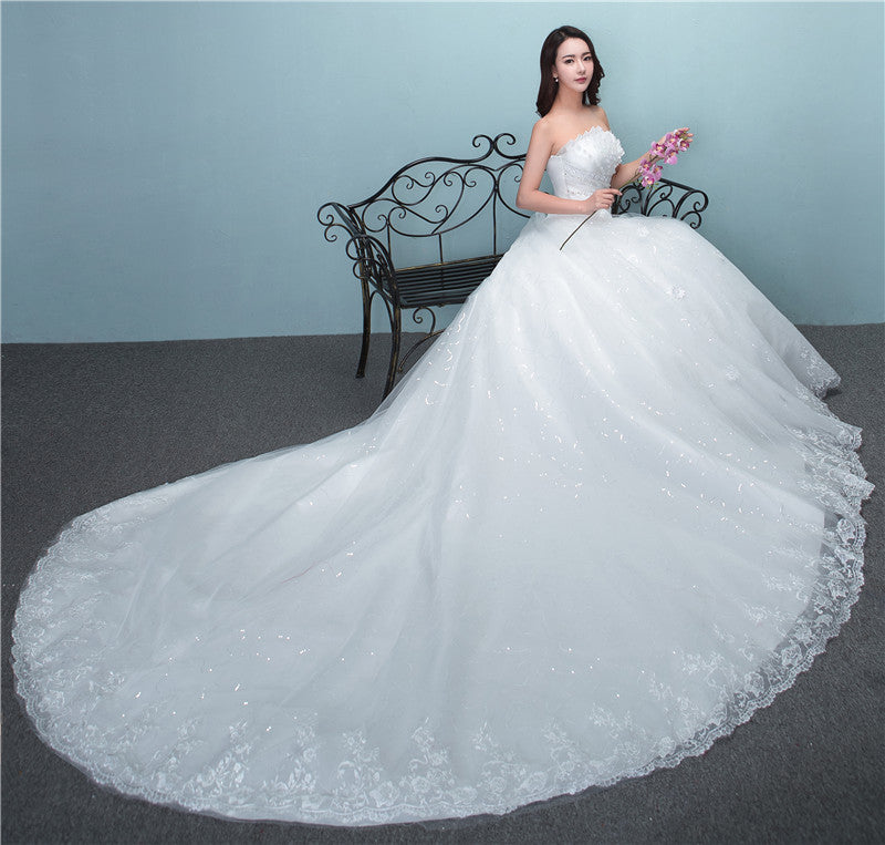 Large Tail Wedding Dress