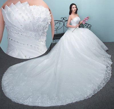 Large Tail Wedding Dress