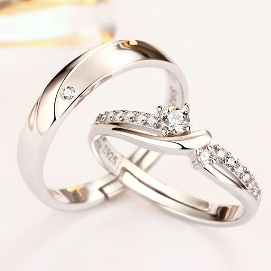 Silver Couple Ring – Minimalist Unisex Love Band for Men & Women (Single or Pair)