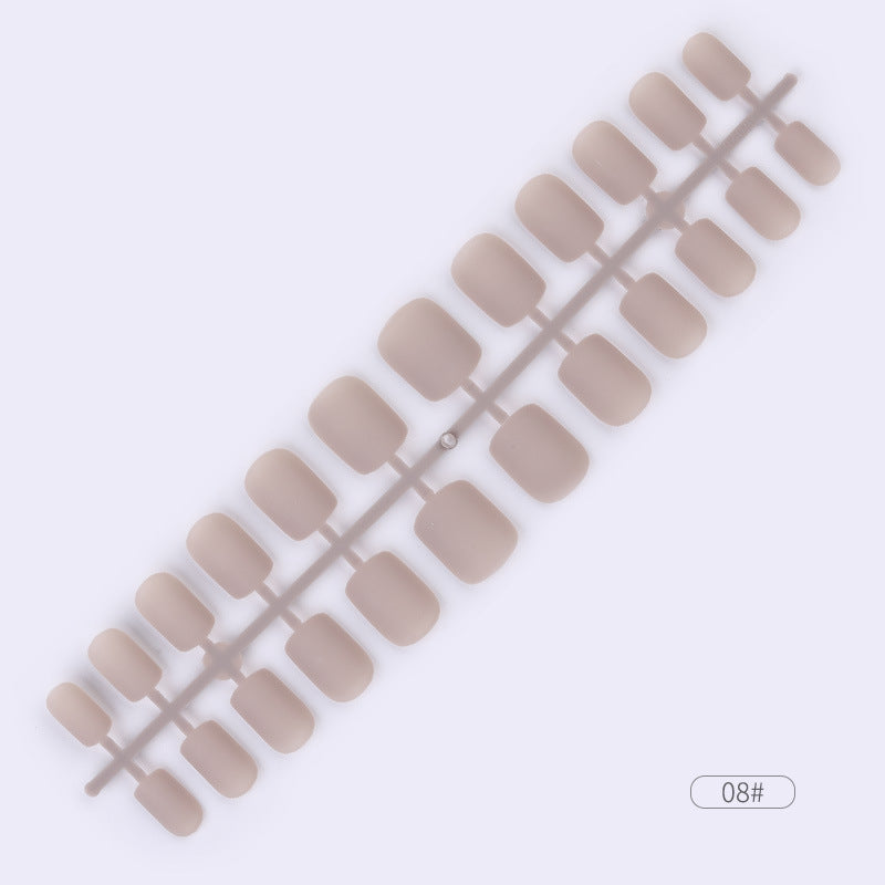 24 Pcs Solid Color Fake Nail Patches