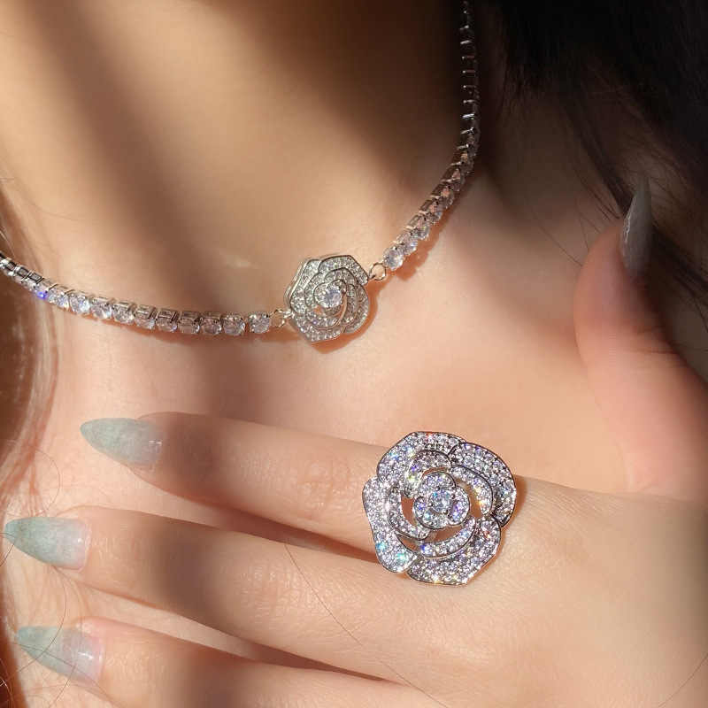 Camellia Flower -Necklace Bracelet Ring
