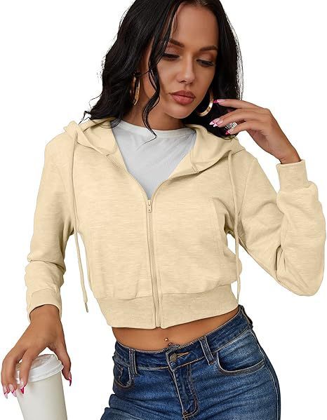 Women Sweatshirt Style Crop Hoodie