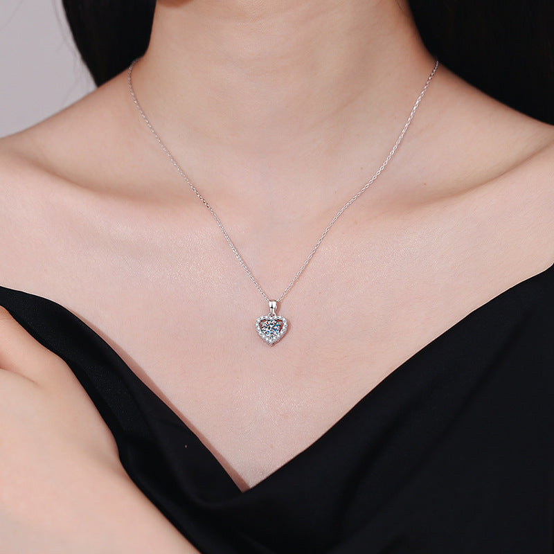S925 Sterling Silver Ear Stud Pendant Suite