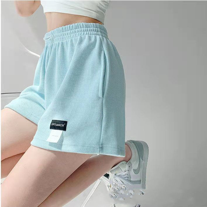 Street Style Lettered High-Waist Sports Shorts
