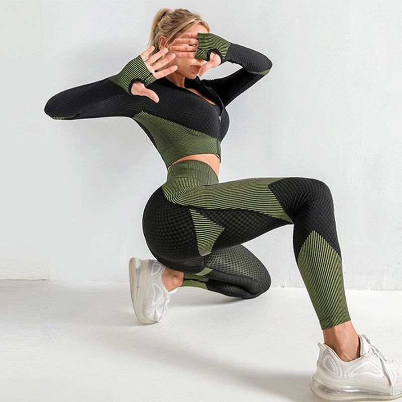 Gym Leggings Crop Top Sports Bra Sports Tracksuit