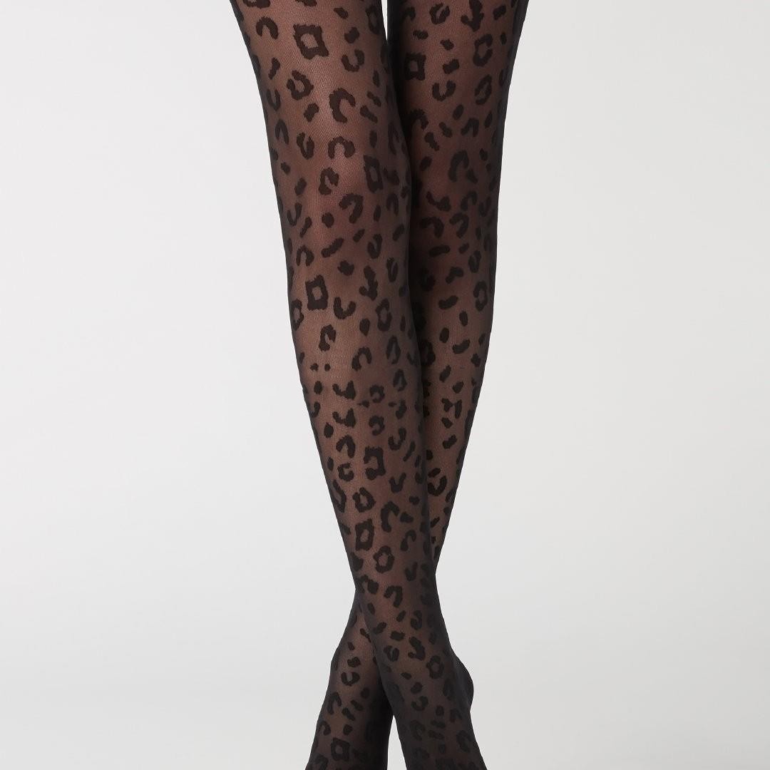 Leopard Jacquard Vintage Pantyhose