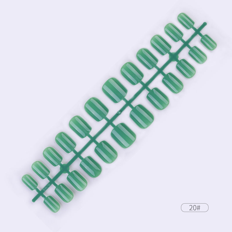 24 Pcs Solid Color Fake Nail Patches