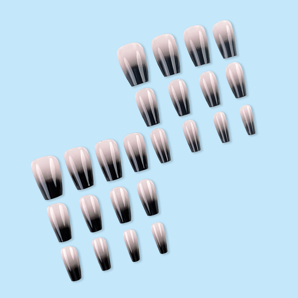 Black And White Gradient Nails