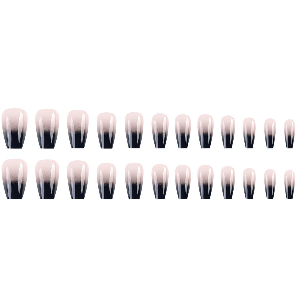 Black And White Gradient Nails