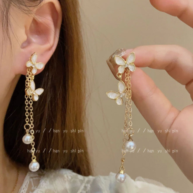Butterfly Tassel Earrings – Sweet & Trendy Long Drop Design
