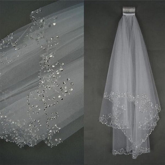 Beaded Sequin Wedding Veil