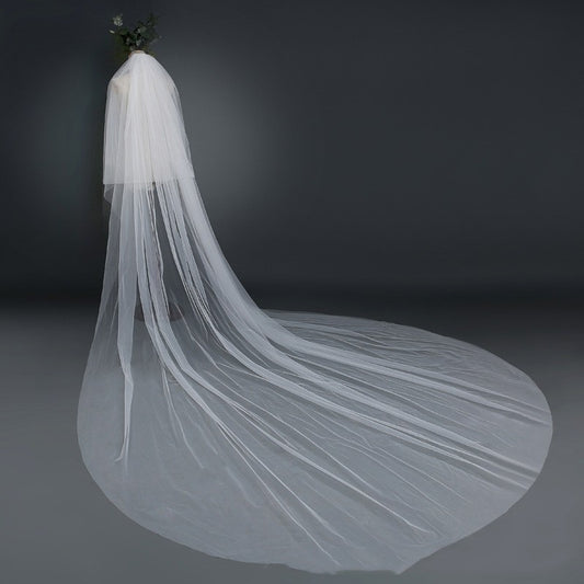 Widened Tail Simple Wedding Veil