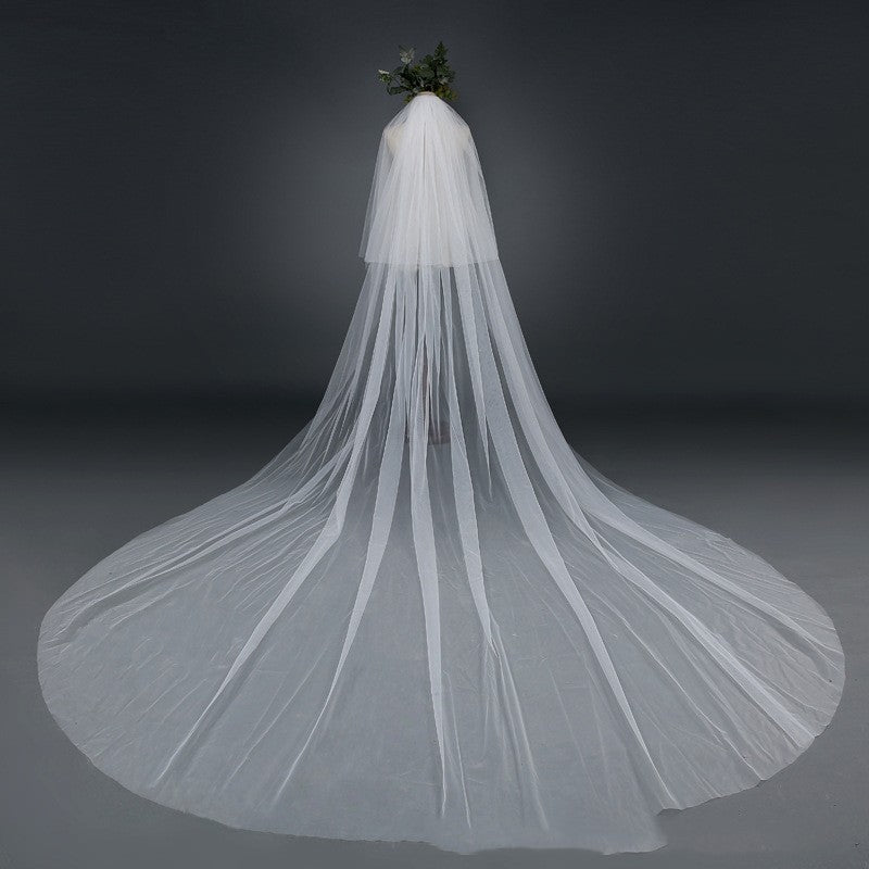 Widened Tail Simple Wedding Veil