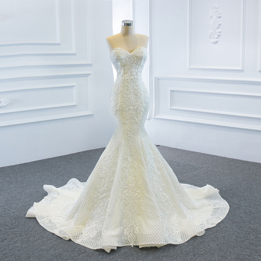 Two Fish Tail Removable Tube Tops Wedding Dress
