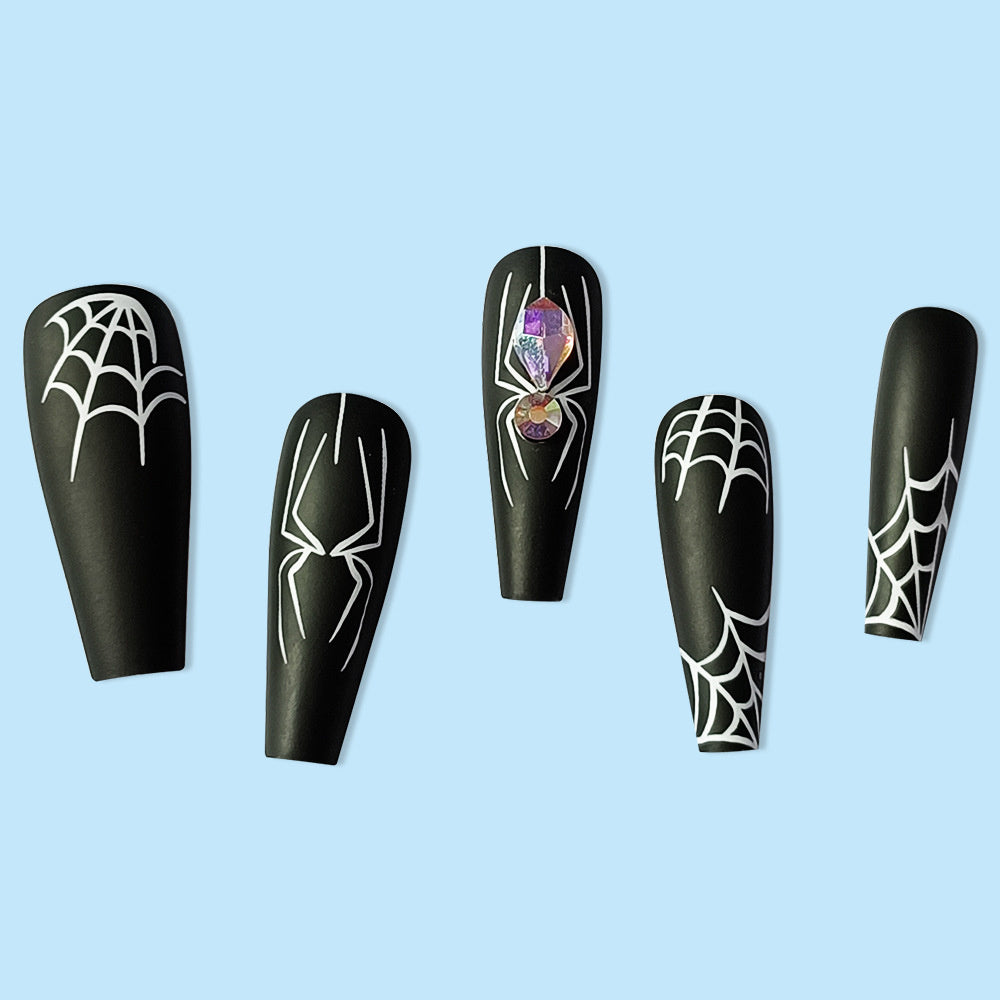 Dark Spider Halloween Nails