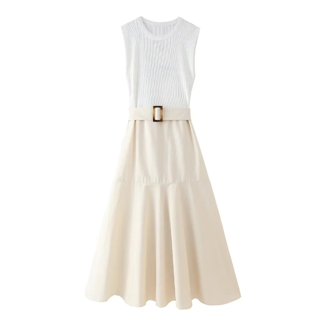 Belt Stitching Dress