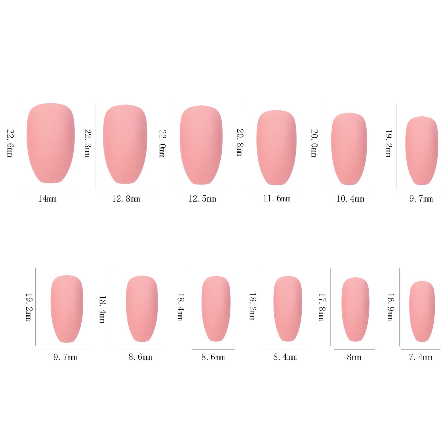 12 & 24 Grid Frosted Square Nails