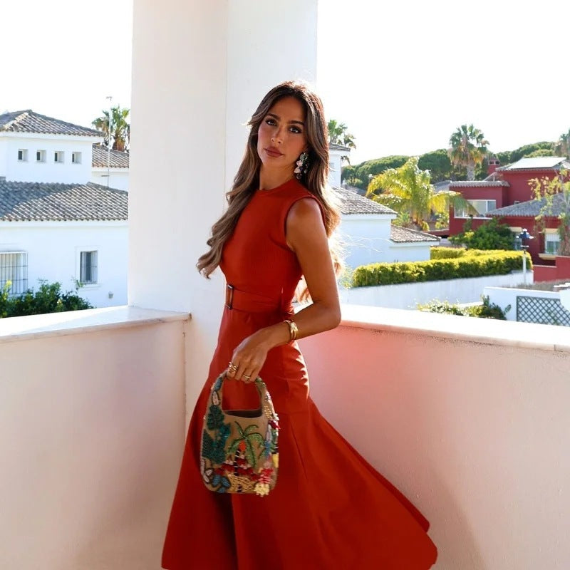 Belt Stitching Dress