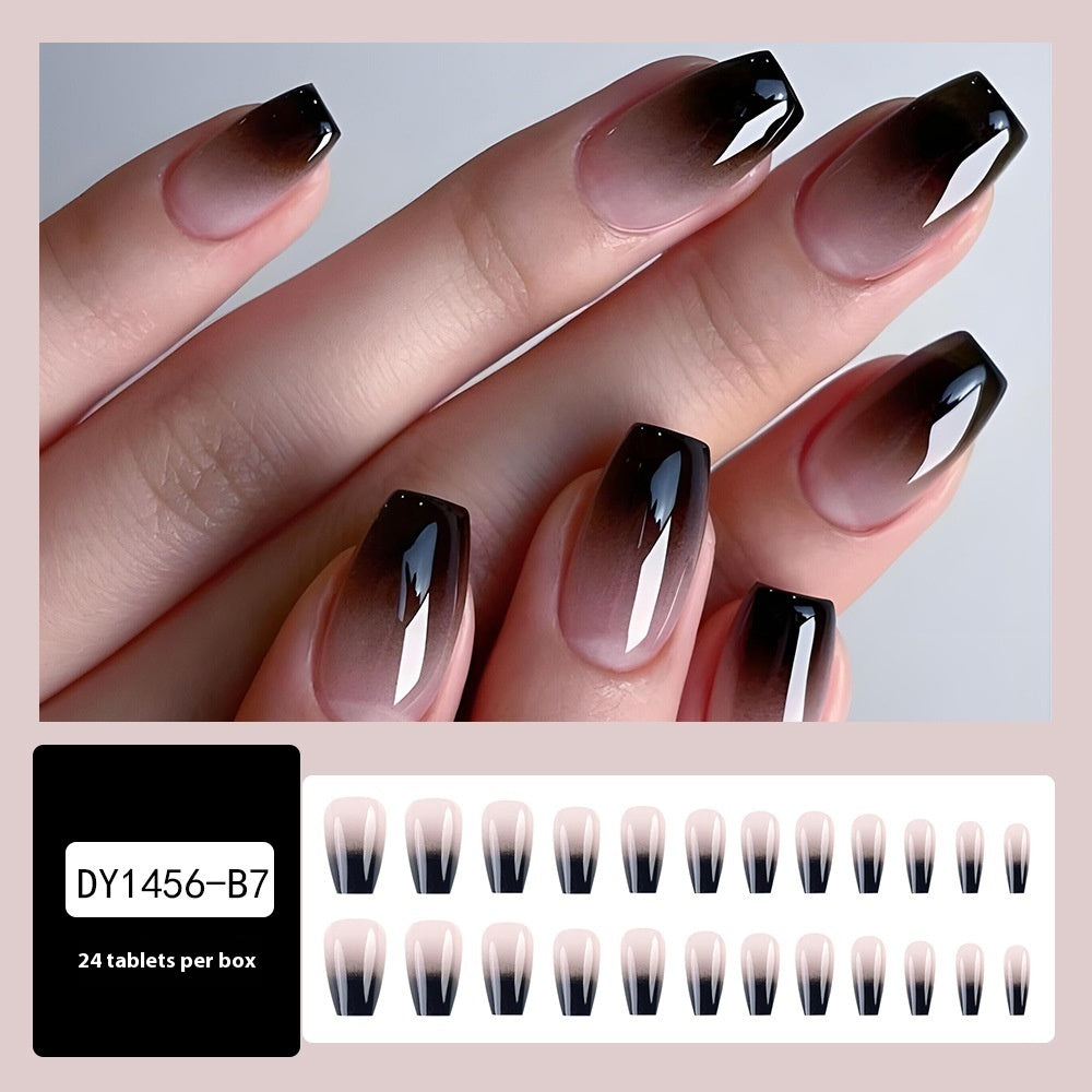 Black And White Gradient Nails
