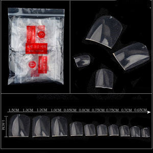 500 Pcs Transparent,White & Black Toenails