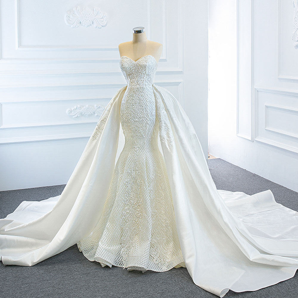Two Fish Tail Removable Tube Tops Wedding Dress