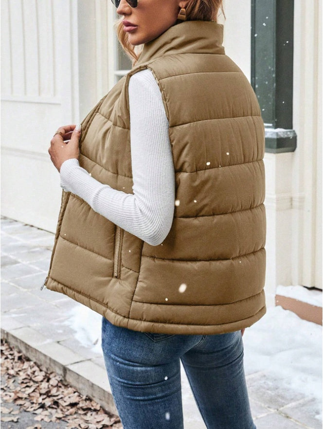 Women's Stand Collar Puffer Vest