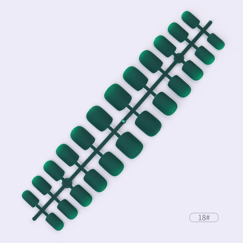 24 Pcs Solid Color Fake Nail Patches
