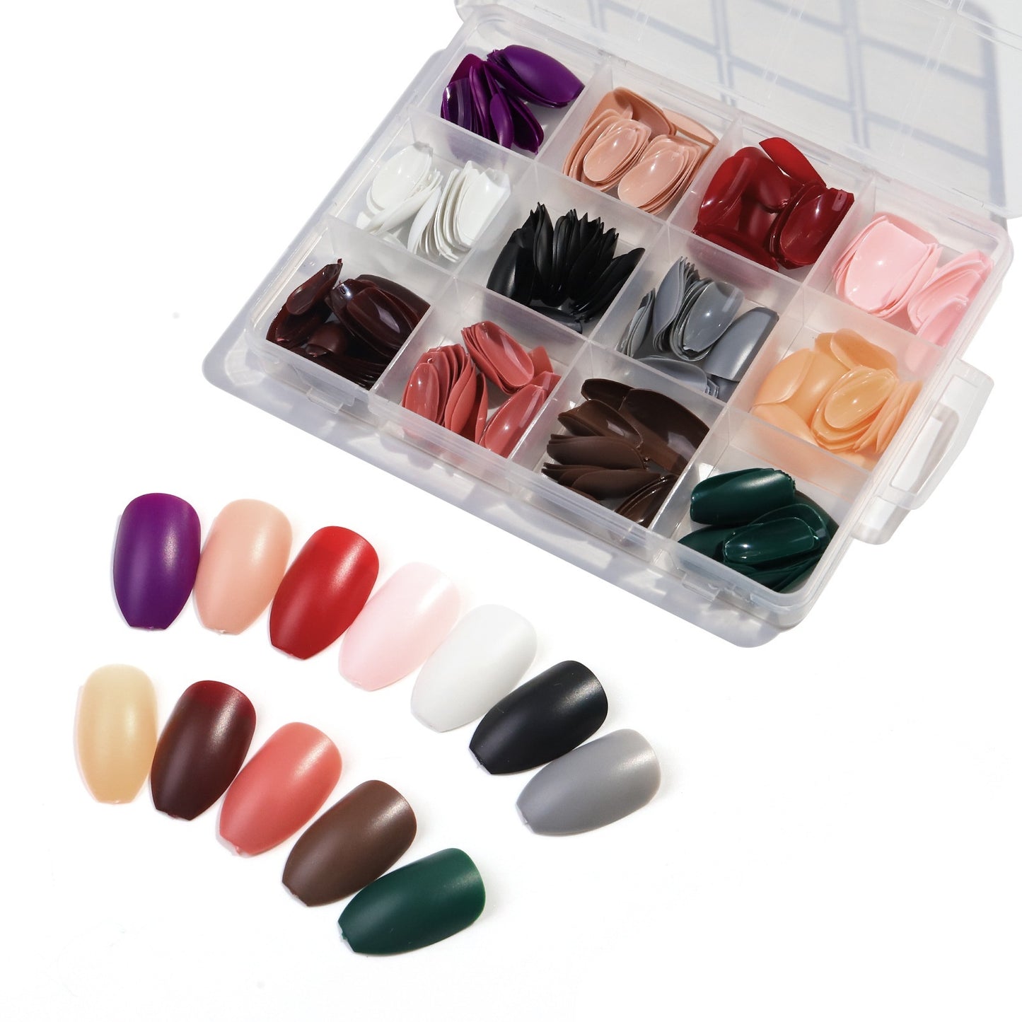 12 & 24 Grid Frosted Square Nails