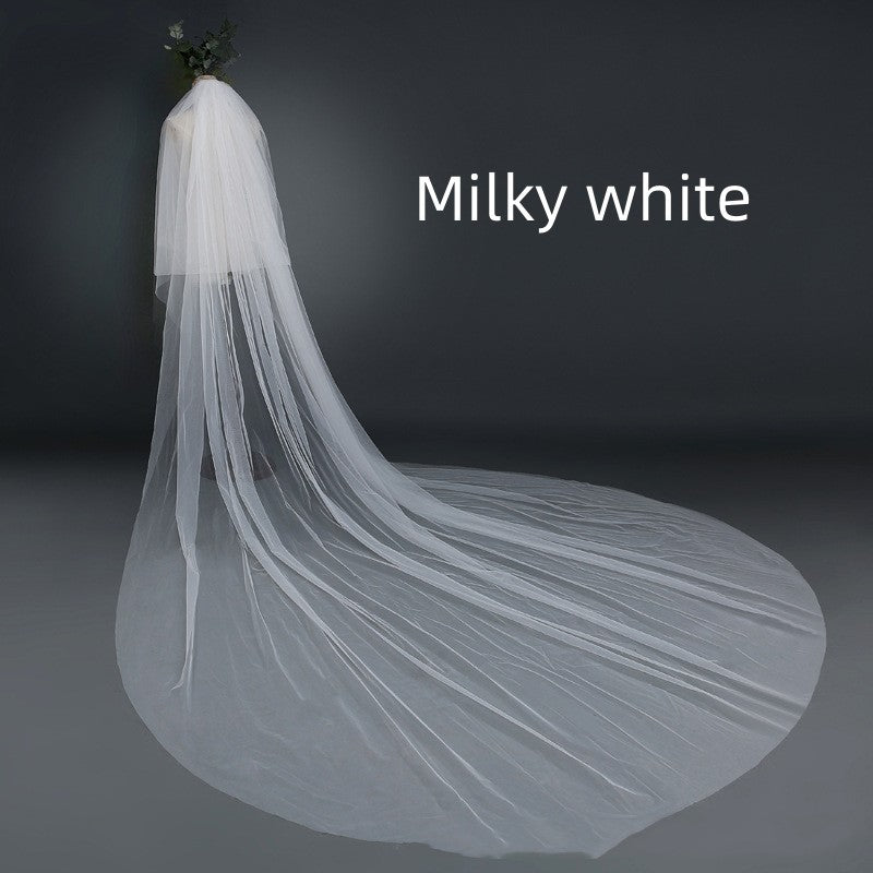 Widened Tail Simple Wedding Veil